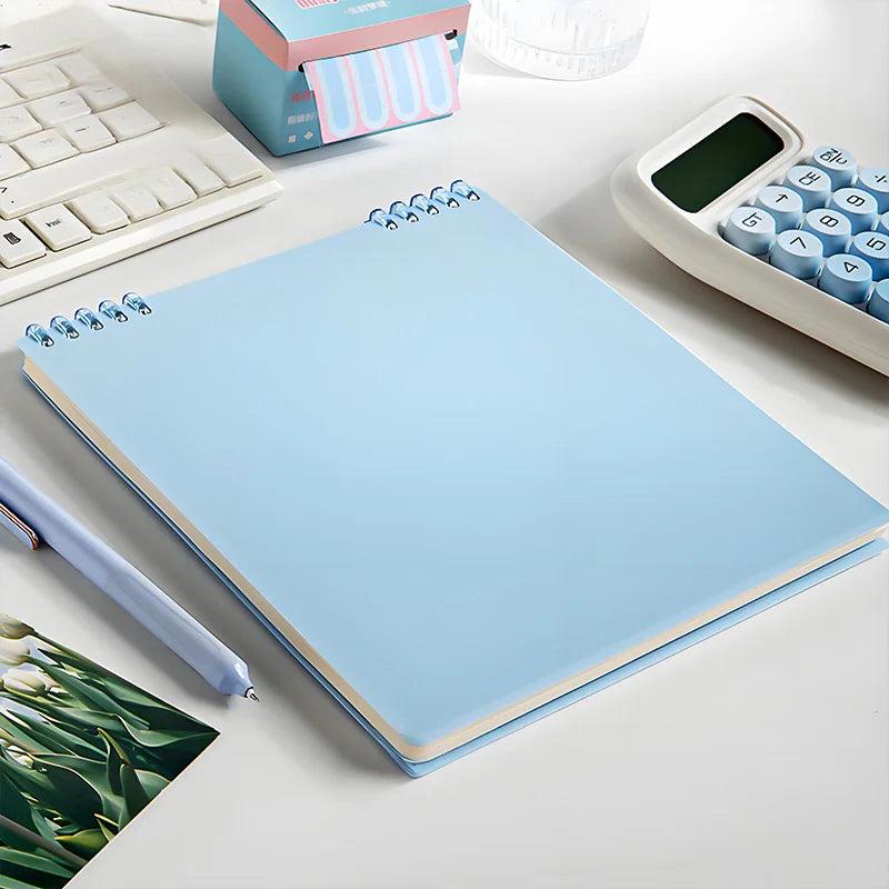1pc Blue Plastic Ring Binder – Loose Leaf Notebook with 1 Inch Rings, Refillable Pages for School, Office, Daily Use (Single)