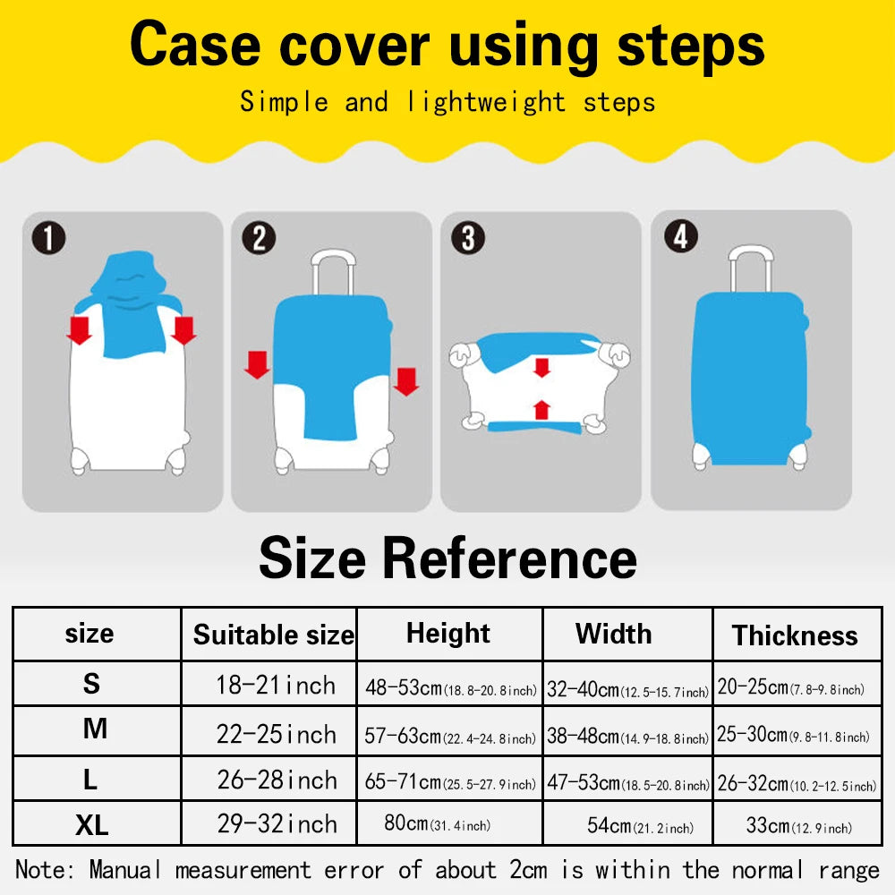 Luggage Covers Protector Travel Luggage Suitcase Protective Cover Stretch Dust Covers for Travel Accessories Luggage Supplies